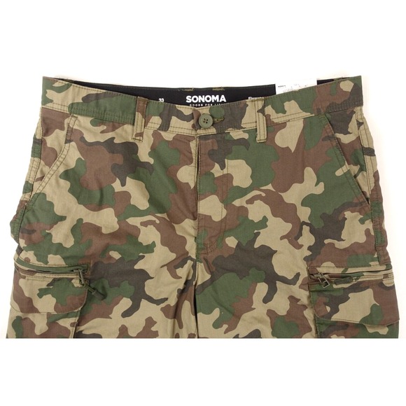 Sonoma Outdoor Cargo Shorts Men 30 Flexwear Cotton Nylon Spandex Camouflage - Picture 2 of 9